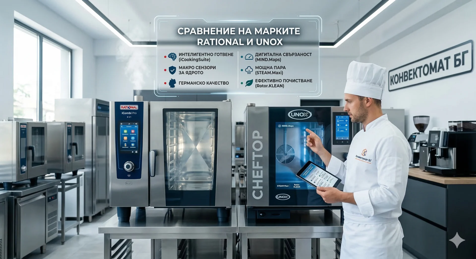 Сравнение на марките Rational и Unox